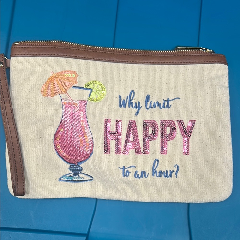 Canvas Clutch with Cocktail Design